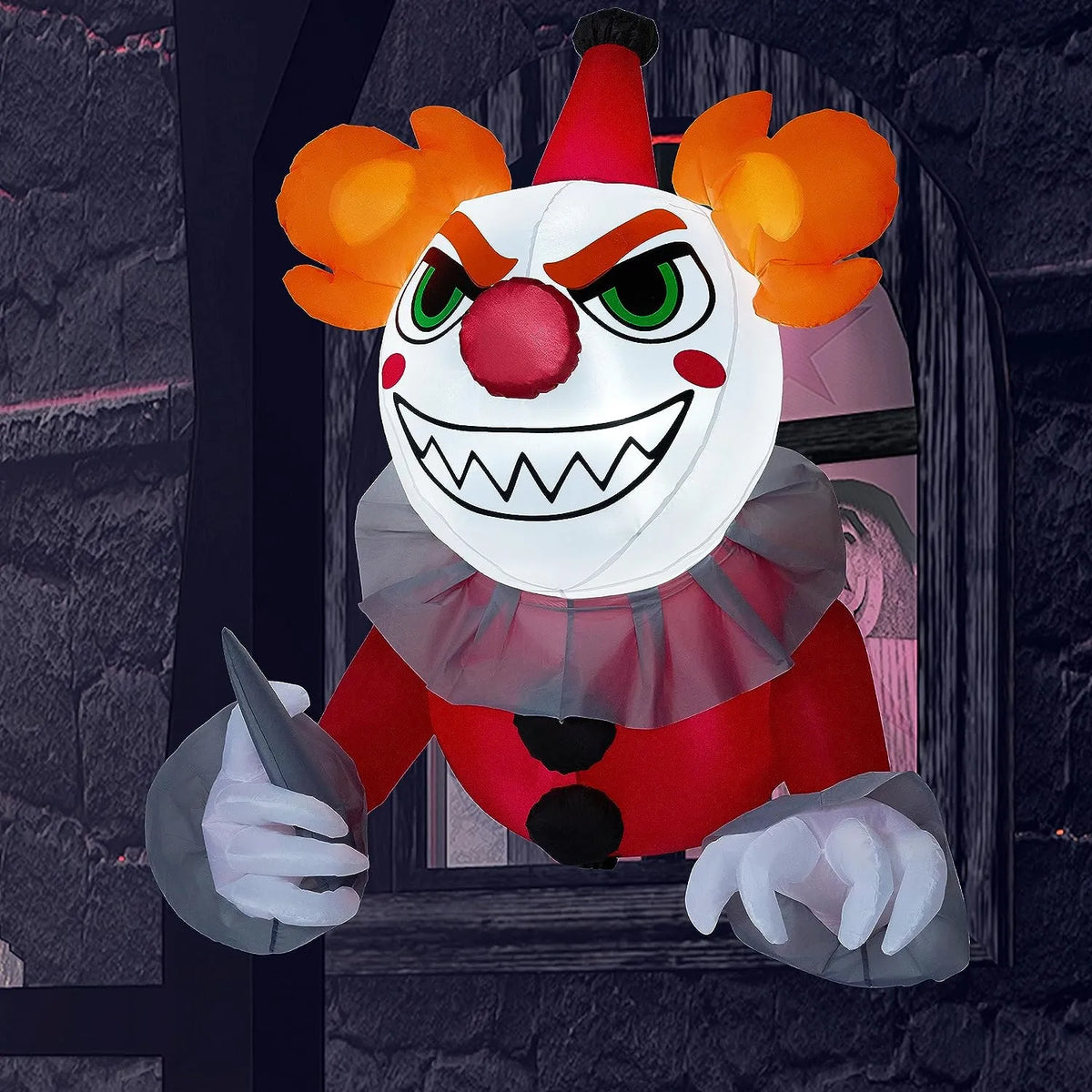 4.5ft Killer Clown Window Breaker Inflatable Decoration