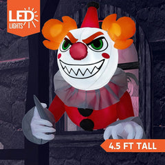 4.5ft Killer Clown Window Breaker Inflatable Decoration