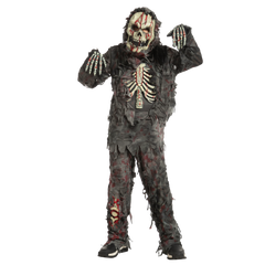 Scary Black Zombie Costume - Child