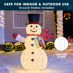5 FT Christmas Collapsible Snowman Yard Light Decorations