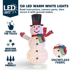 5 FT Christmas Collapsible Snowman Yard Light Decorations