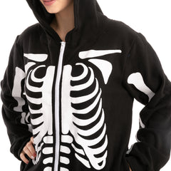 Skeleton Plush Pajamas Onesie - Adult