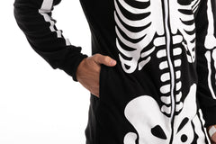 Skeleton Plush Pajamas Onesie - Adult