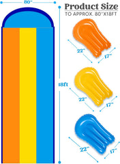 18ft Triple Lanes Water Slide and 3 Boogie Boards