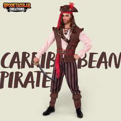 Men Caribbean Pirate Costume - Adult