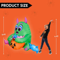 5ft Halloween Inflatable Monster Candy