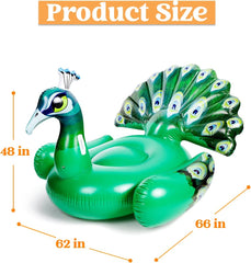 66in Giant Inflatable Peacock Pool Float