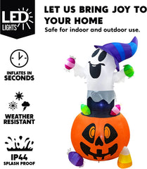 5ft Halloween Inflatable Gripping Candy Ghost