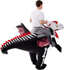 Ride-on Cool Skeleton Dragon Infltable Costume