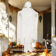 63in Hanging Grim Reaper, Faceless Ghost in White for Halloween Decorations