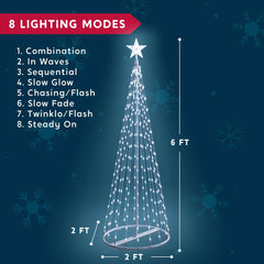 6 FT Animated Christmas Cone Tree Yard Light Decorations