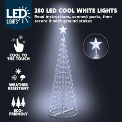 6 FT Animated Christmas Cone Tree Yard Light Decorations