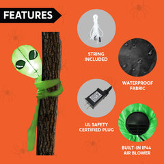4 FT Tall Halloween Inflatable Alien Tree Hugger