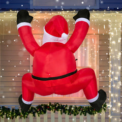 6ft Hanging Christmas Inflatable Climbing Santa with Build-in LED