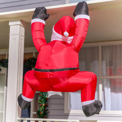 6ft Hanging Christmas Inflatable Climbing Santa with Build-in LED