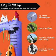 6ft Haunted Castle Trunk or Treat Halloween Inflatable