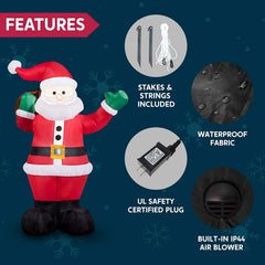 6ft Tall Santa Claus Christmas Inflatable
