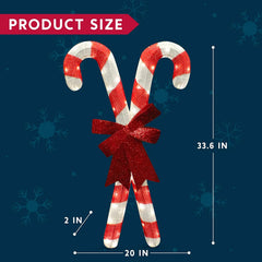 2.78ft Tinsel Candy Canes LED Yard Light