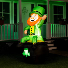 Large St. Patrick's Sitting Leprechaun Inflatable (6 ft)