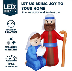 6ft Tall Jesus Family Christmas Inflatable