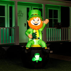 Large St. Patrick's Sitting Leprechaun Inflatable (6 ft)
