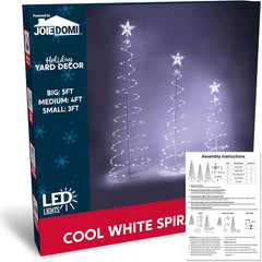 Lighted Spiral Christmas Tree Set LED Cool White, 3 Pcs