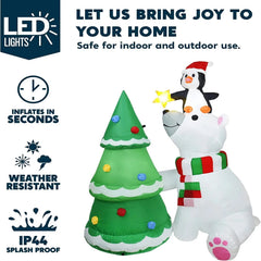 6ft Polar Bear Christmas Tree Inflatable