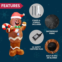 5ft Tall Gingerbread Man Christmas Inflatable