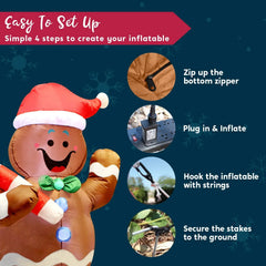 5ft Tall Gingerbread Man Christmas Inflatable