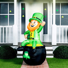 Large St. Patrick's Sitting Leprechaun Inflatable (6 ft)