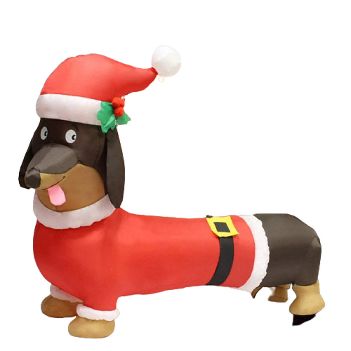 5ft Tall Santa's 'Lil Helper Dachshund Christmas Inflatable