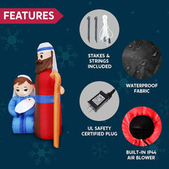 6ft Tall Jesus Family Christmas Inflatable