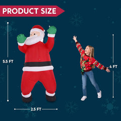 5.5ft Tall Hanging Santa Christmas Inflatable