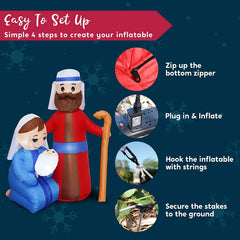 6ft Tall Jesus Family Christmas Inflatable