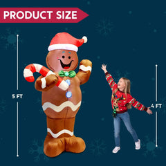 5ft Tall Gingerbread Man Christmas Inflatable
