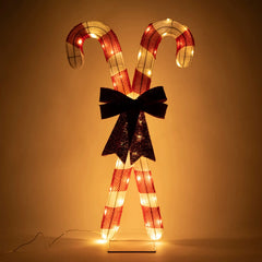 2.78ft Tinsel Candy Canes LED Yard Light