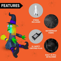 4ft Crashing Witch Into Tree Inflatable