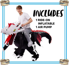 Ride-on Cool Skeleton Dragon Infltable Costume