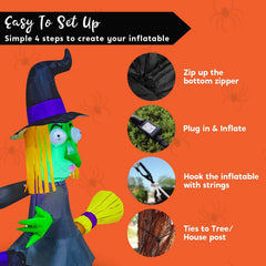 4ft Crashing Witch Into Tree Inflatable