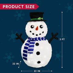 3ft Collapsible Snowman LED Yard Light