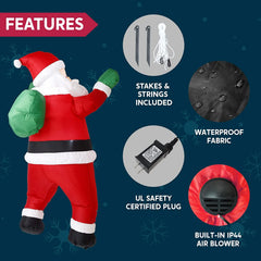 5.5ft Tall Hanging Santa Christmas Inflatable