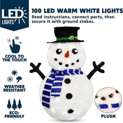 3ft Collapsible Snowman LED Yard Light