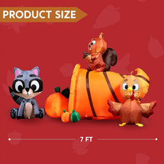 6ft Inflatable Woodland Animals with Cornucopia