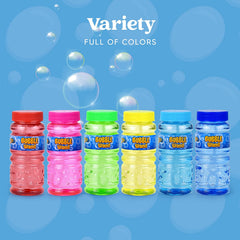 SLOOSH - Assorted Colors Bubble Solution Bottles with wand, 24 Pack