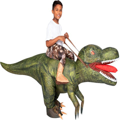 Green Digital Printing T-Rex Inflatable Ride-on Costume