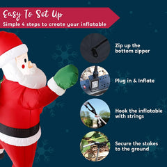 5.5ft Tall Hanging Santa Christmas Inflatable