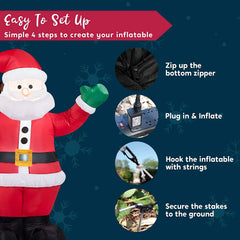 6ft Tall Santa Claus Christmas Inflatable