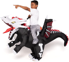 Ride-on Cool Skeleton Dragon Infltable Costume