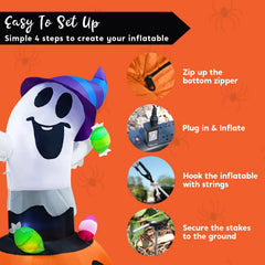 5ft Halloween Inflatable Gripping Candy Ghost