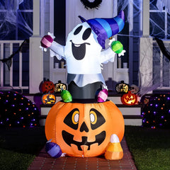 5ft Halloween Inflatable Gripping Candy Ghost